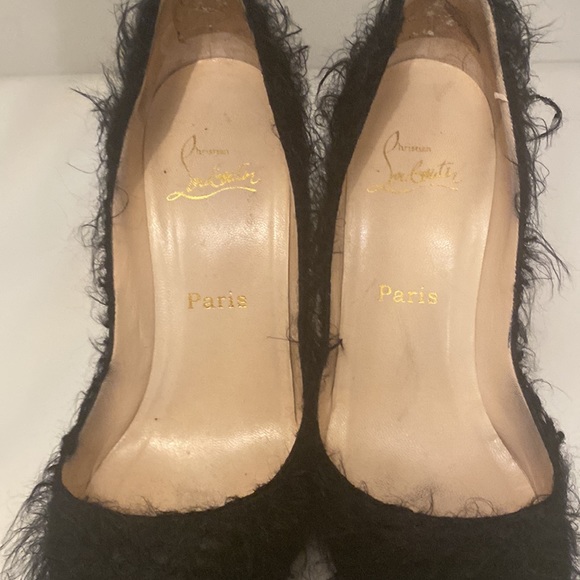 Christian louboutin black fuzzy open toe pumps - Picture 5 of 6